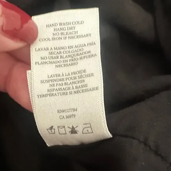 Rails Tara Black Lace Detail Mini Flutter Sleeve Linen Blend Dress Large - Picture 11 of 11